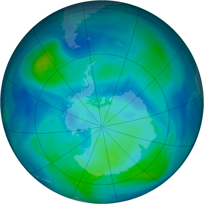 Antarctic ozone map for 27 February 2008